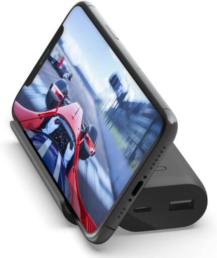 Belkin Power Bank with Stand (Play Series) 5K Portable Charger with Smartphone Stand (Watch Videos and Play Games While Charging) Battery Pack
