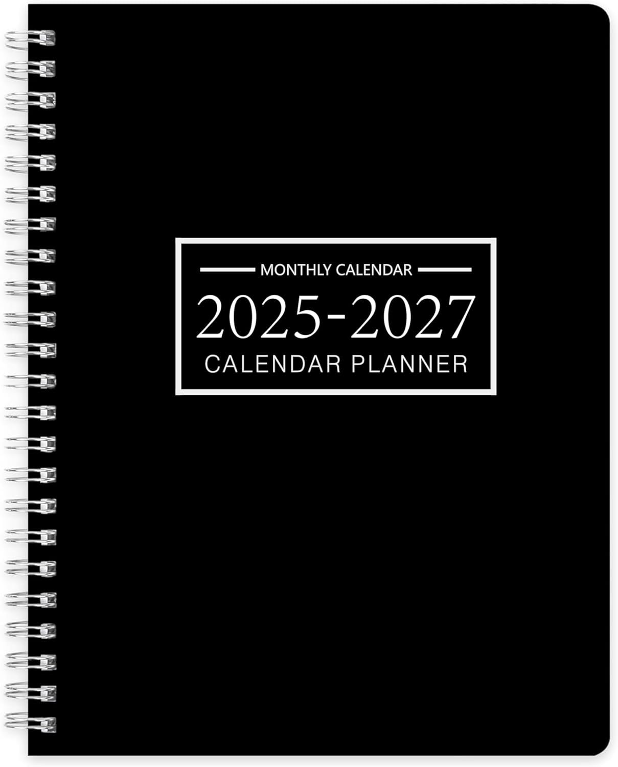 Monthly Planner 2025-2027, 2025 Calendar 24 Months Planner, JULY 2025 - JUNE 2027, 8.5" x 11", 2025 Academic Planner Hard PVC Cover with Spiral Bound, Perfect for School & Office for Women & Men