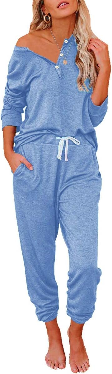 AUTOMET Womens 2 Piece Outfits Pajamas Sets Fall Lounge Sets Loungewear Sweatsuits with Sweatpants