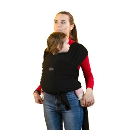 Premium Adjustable Baby Wrap Carrier for Mom&Dad, Easy to Wear, Lightweight, Ideal for Baby Registry, Hands-Free Babywearing Wrap for Newborn to Toddler 8-35lbs(Black)