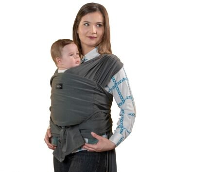 Premium Adjustable Baby Wrap Carrier for Mom&Dad, Easy to Wear, Lightweight, Ideal for Baby Registry, Hands-Free Babywearing Wrap for Newborn to Toddler 8-35lbs(Gray)