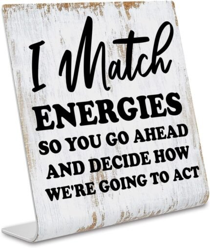 TRCENDE Funny Office Desk Sign, Office Humor Quotes Decoration Gifts for Women Coworker, 4" x 4" Square Stainless Steel Sign