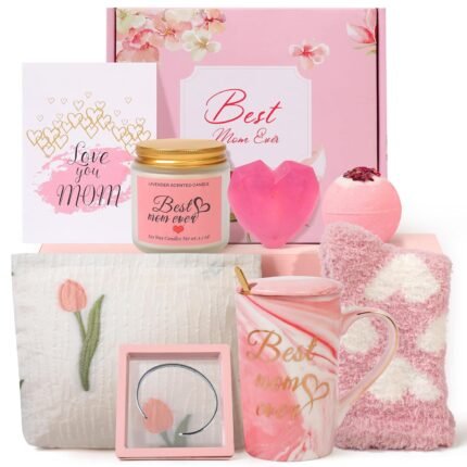 Gifts for Mom, Mother's Day Gift Basket for Mom - 9pcs Luxury Spa & Self-Care Set - Perfect Birthday, Valentine's Day, Christmas Gifts for Mom from Daughter, Son, Husband