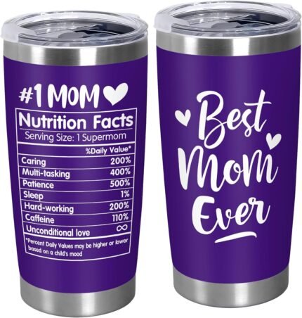 TEEZWONDER Gifts for Mom from Daughter Son - Stainless Steel Insulated Coffee Tumbler with Lid 20 oz - Best Mom Birthday Gifts for Women, Gift for Mother in Law, Mama Gift Ideas