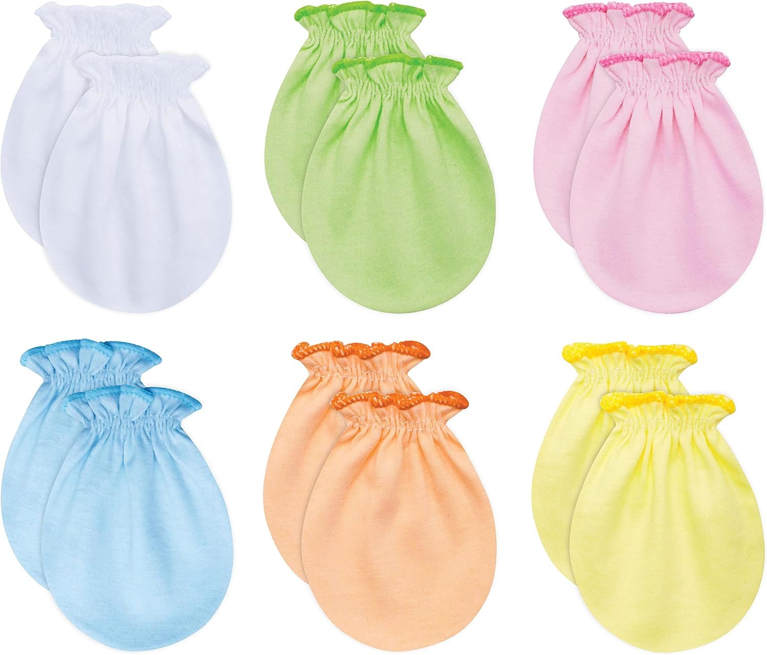 RATIVE No Scratch Mittens and Caps 100% Cotton for Newborn Baby 0-6 Months Boys Girls