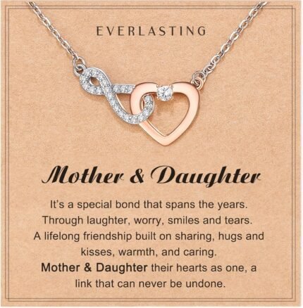 Shonyin Dainty Heart-felt Infinity Heart Necklace for Mother Daughter Girlfriend Soulmate Grandma Granddaughter Mother-in-law Friend Bonus Mom Bonus Daughter