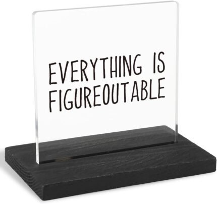 Motivational Desk Decor - Funny Quote for Desk, Boss Gag Gift for Men & Women, Positive Affirmation Gifts - XXY50, Transparent