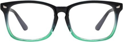 MAXJULI Blue Light Blocking Glasses,Computer Reading/Gaming/TV/Phones Glasses for Women Men(Blue Gradient Green)