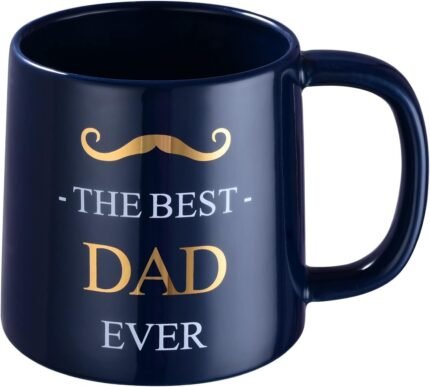 Miicol Funny Coffee Mug 16 oz, Deep Blue Coffee Cup, Large Ceramic Tea Mug, Gift Idea for Men, Dad, Flat Bottom Tea Cup, Unique Gift for Birthday, Christmas, Father's Day