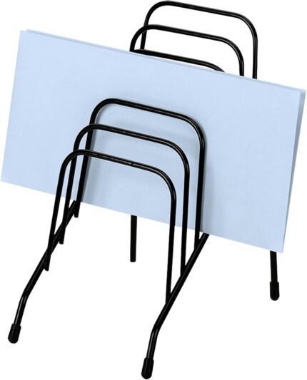 Fellowes Step File Junior Wire Organizer Rack, 6 Sections, Black (72613)