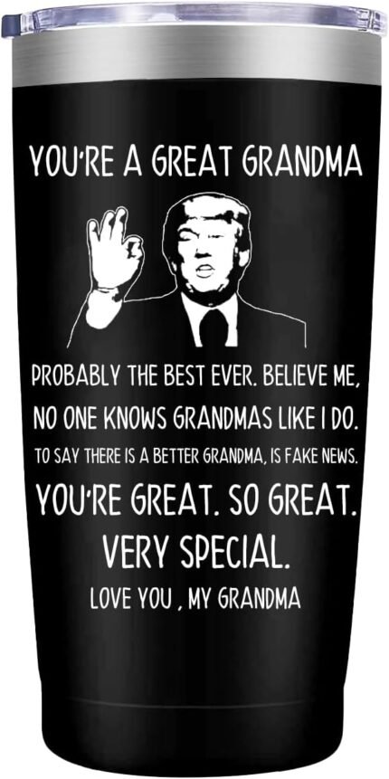 MFGNEH Grandma Gifts,Mothers Day Birthday Gifts for Grandma,Christmas Gift for Grandmas from Granddaughter, Grandson,Grandchildren,Mothers Day Gift,20 oz Black Tumbler