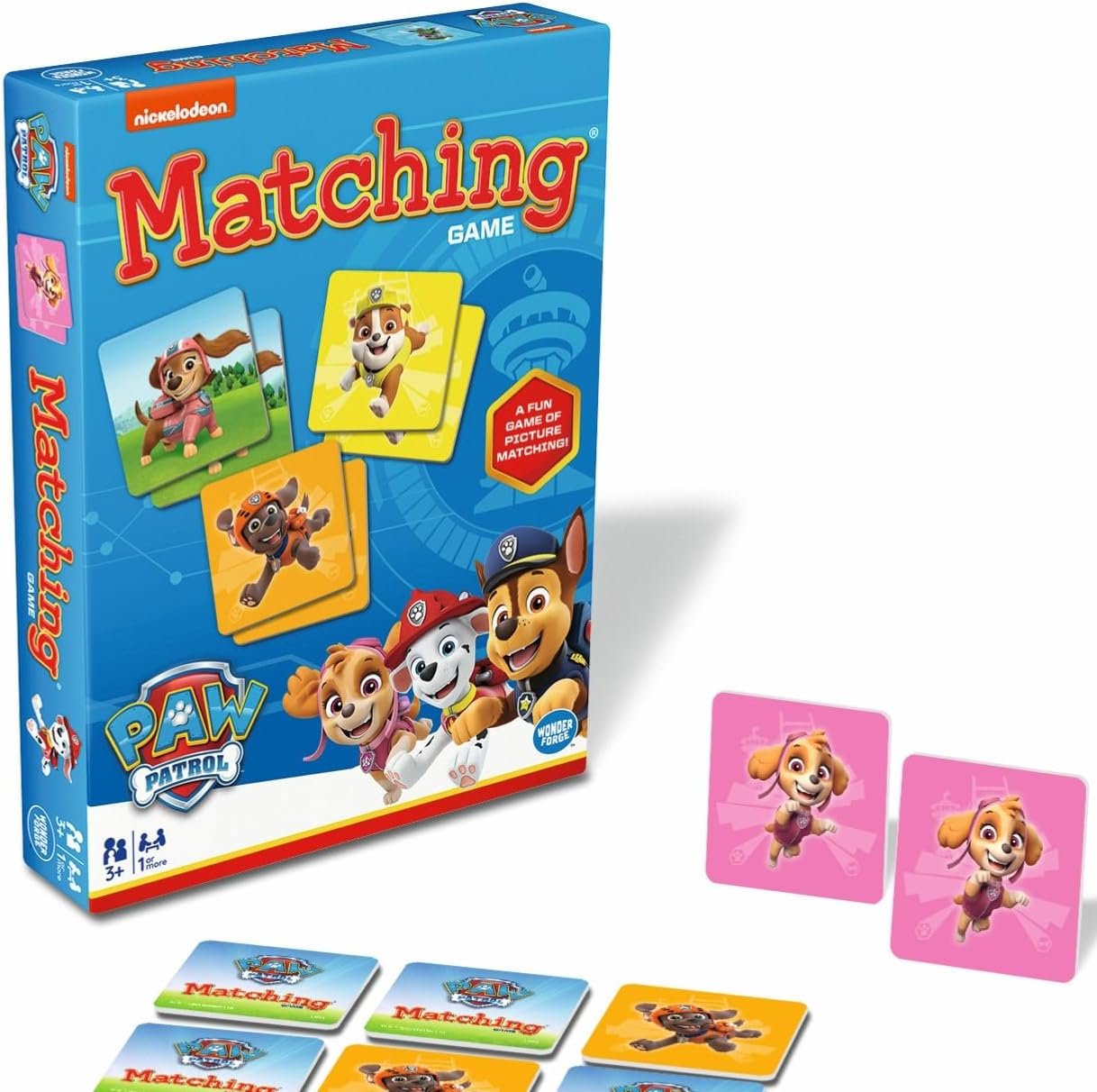 Wonder Forge Paw Patrol Matching Game: Educational Memory Challenge with Chase & Skye - Fun Kids' Board Game for Ages 3+ - Toddler Learning Toy