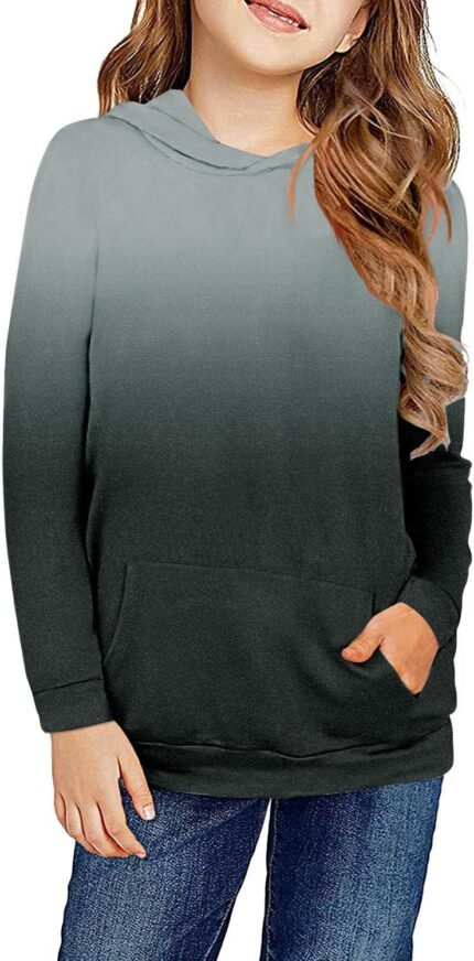 storeofbaby Girls Tops Casual Long Sleeve Shirts Loose Round Neck Tunic Blouse