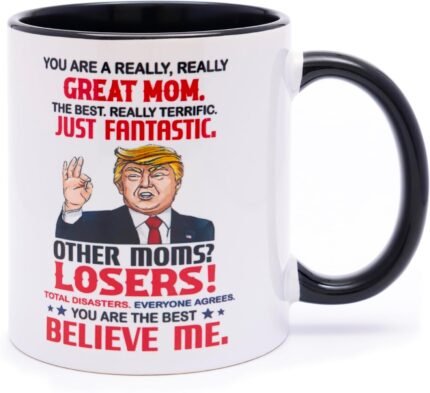 Mom Coffee Mug 11 OZ, Funny Mother’s Day Gift, Unique Cup for Mom, Mommy, Mama from Daughter, Son, or Husband, Birthday or Christmas Gift (MOM)