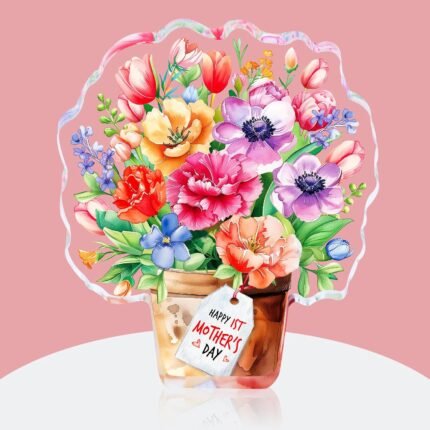 WaaHome First Mothers Day Keepsake Gifts for New Mom from Daughter Son Baby - Flower Shape Mom to Be Gifts Happy 1st Mothers Day Present Gift for First Time, Expecting, New, or Pregnant Moms