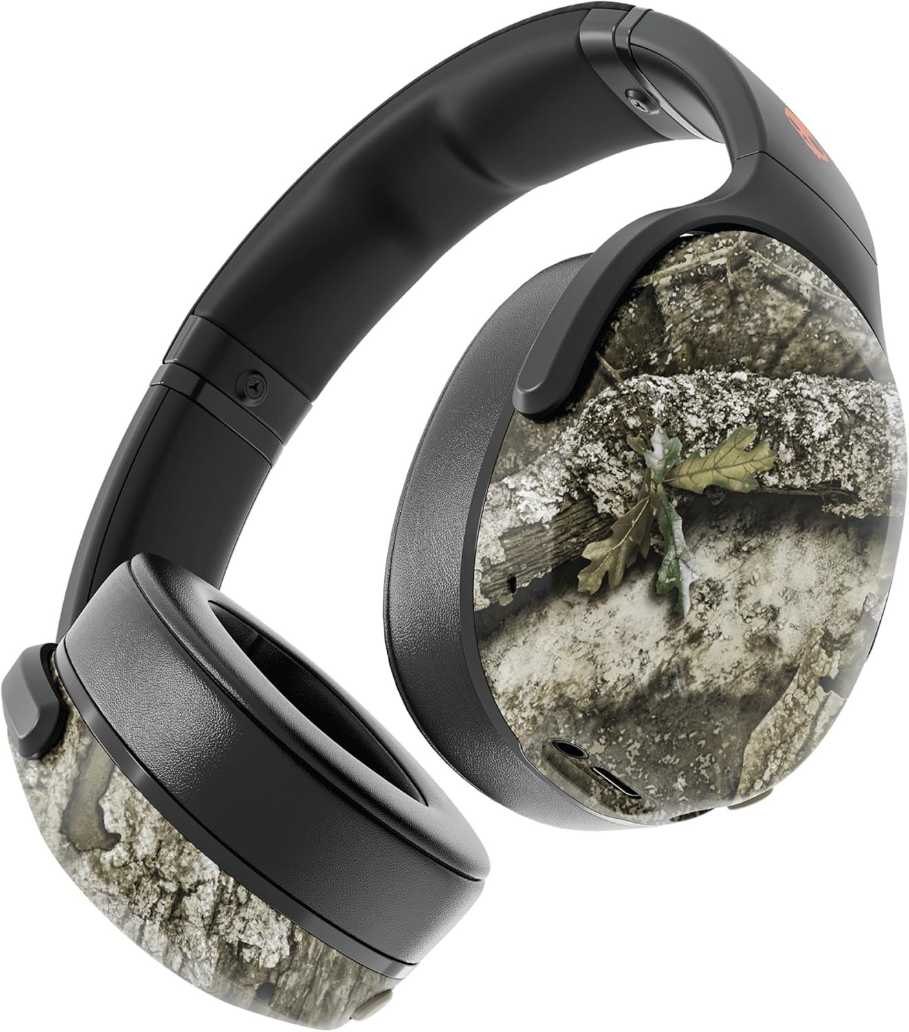 Skullcandy Crusher Evo Wireless Bluetooth Headphones with Multi-Sensory Bass, Noise Isolating Over-Ear Fit, Up to 40 Hours Battery, Microphone for iPhone Android - Realtree APX Black/Orange