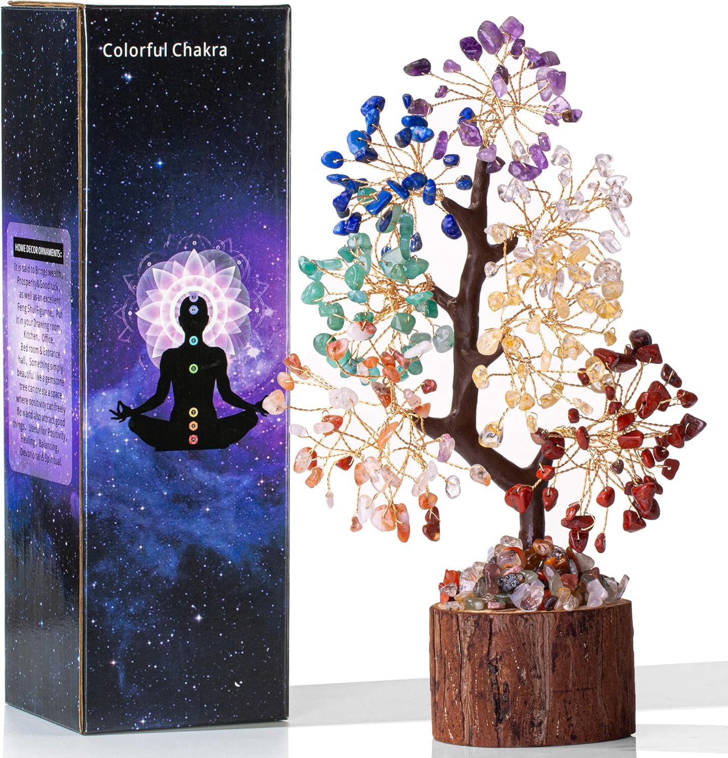 MAIBAOTA 7 Chakra Tree Crystals and Healing Stones Gemstones Healing Crystals Spiritual Gifts for Women Spiritual Meditation Decor Crystal Tree of Life Decor